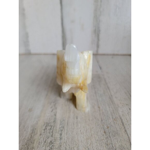 Onyx carved elephant white home‎ decor unique figure safari - Picture 5 of 9